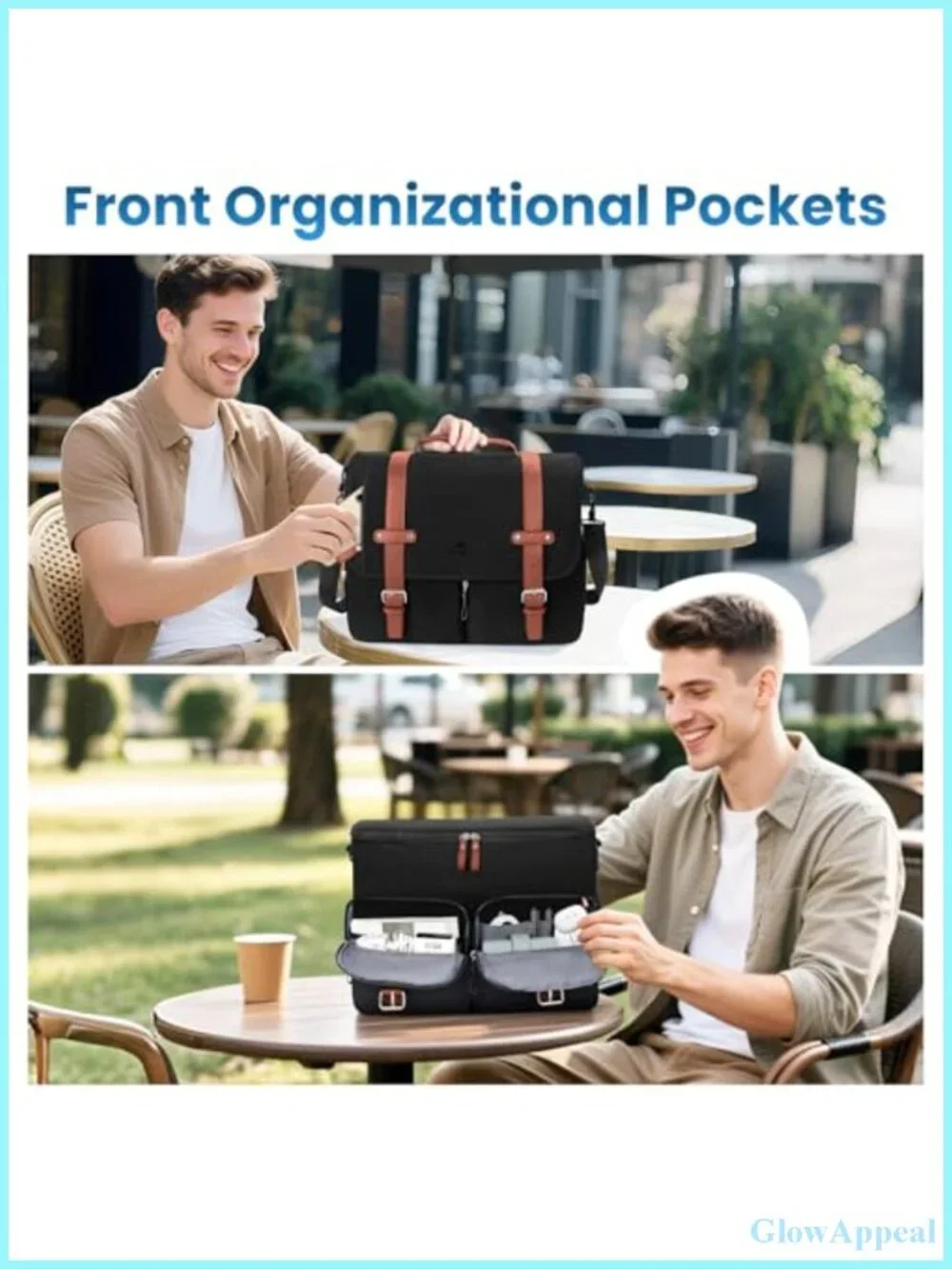 MATEIN Messenger Bag with USB Charging Port, 15.6 inch Laptop Bag